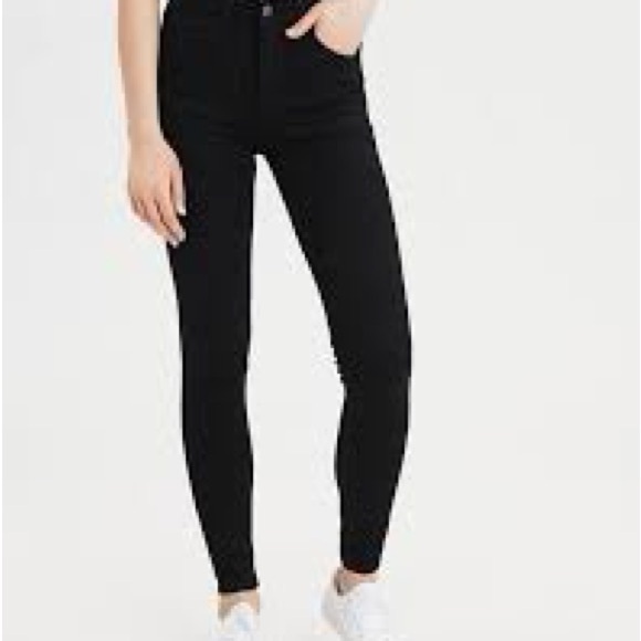 American Eagle Outfitters Black Skinny Jeans High-Waisted Stretch - Picture 1 of 5